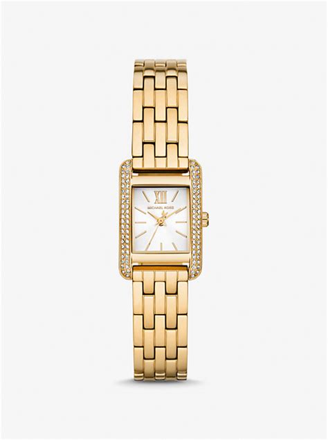 mini monroe pavé gold-tone watch